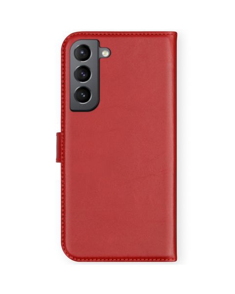 Selencia Echt Lederen Bookcase Samsung Galaxy S21 FE - Rood / Rot / Red