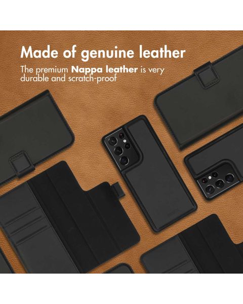 Accezz Premium Leather 2 in 1 Wallet Bookcase Samsung Galaxy S21 Ultra - Zwart / Schwarz / Black