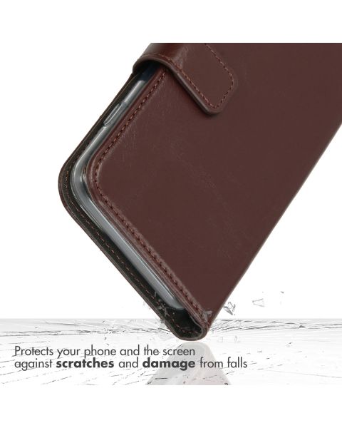 Selencia Echt Lederen Bookcase Samsung Galaxy A13 (4G) - Bruin / Braun  / Brown