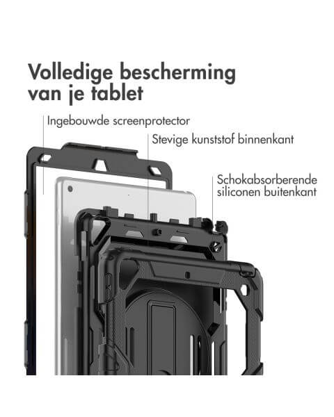Accezz Rugged Backcover met schouderstrap iPad Air 10.5 / Pro 10.5 - Zwart / Schwarz / Black