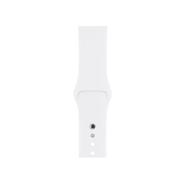 Refurbished Apple Watch Series 3 | 38mm | Aluminium Argent | Bracelet Sport Blanc | GPS | WiFi + 4G
