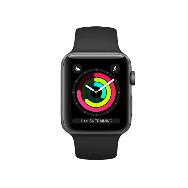 Apple Watch Serie 3 | 42mm | Aluminium Gris Sideral | Bracelet Sport Noir | GPS | WiFi