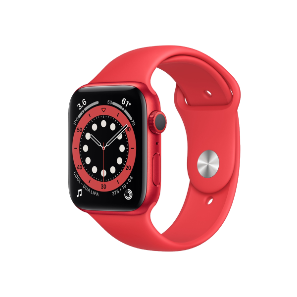 Apple Watch Series 6 | 40mm | Aluminium Case Spacegrijs | Rood sportbandje | GPS | WiFi