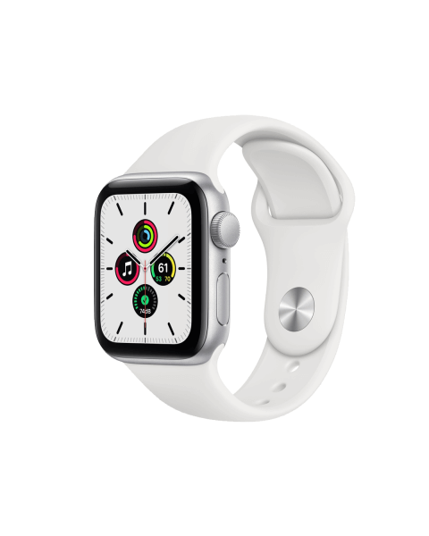 Refurbished Apple Watch Series SE | 40mm | Aluminium Case Zilver | Wit sportbandje | GPS | WiFi