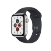 Apple Watch Series 5 | 44mm | Stainless Steel Case Zilver | Middernacht Blauw sportbandje | GPS | WiFi + 4G