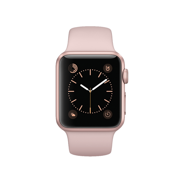 Refurbished Apple Watch Series 2 Boîtier en aluminium de 38 mm rose doré avec bracelet sport quartz rose