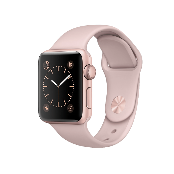 Refurbished Apple Watch Series 2 Boîtier en aluminium de 38 mm rose doré avec bracelet sport quartz rose