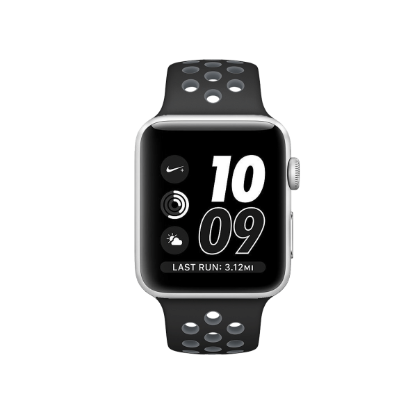 Refurbished Apple Watch Series 2 Boîtier en aluminium de 42 mm Argent avec bracelet sport noir