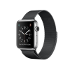 Refurbished Apple Watch Series 2 Boîtier en Acier inoxydable de 42 mm Argent avec bracelet sport noir