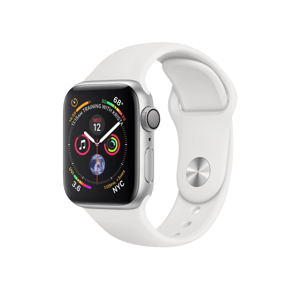 Refurbished Apple Watch Serie 4 | 40mm | Aluminium Argent | Bracelet Sport Blanc | GPS | WiFi + 4G