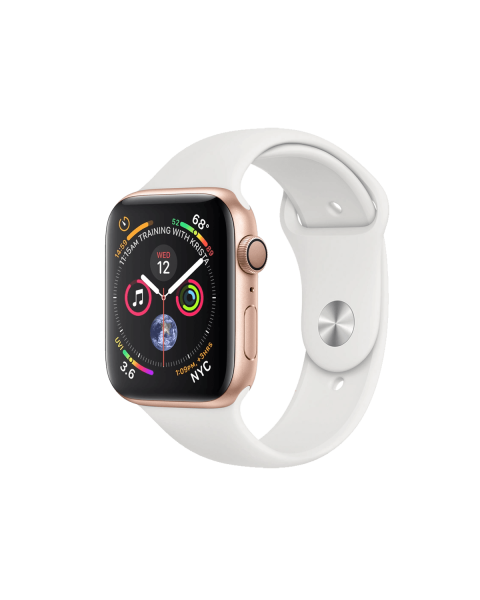 Refurbished Apple Watch Series 4 | 44mm | Aluminium Case Goud | Wit sportbandje | GPS | WiFi