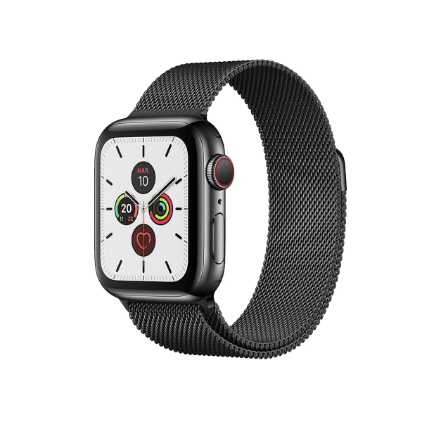 Apple Watch Series 5 | 44mm | Stainless Steel Graphite | Bracelet Milanais Graphite | GPS | WiFi + 4G