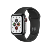 Refurbished Apple Watch Serie 5 | 44mm | Titanium Gris sideral | Bracelet Sport Noir | GPS | WiFi + 4G
