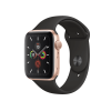 Refurbished Apple Watch Series 5 | 44mm | Boitier Aluminium Or | Bracelet sport noir | GPS | Wi-Fi + 4G