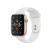 Refurbished Apple Watch Series 5 | 44mm | Aluminium Case d'Or | Bracelet Sport Blanc | GPS | WiFi + 4G