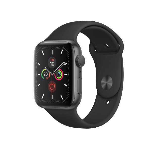 Apple Watch Series 5 | 44mm | Aluminium Gris Sideral | Bracelet Sport Noir | GPS | WiFi + 4G