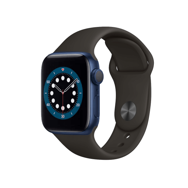 Refurbished Apple Watch Serie 6 | 40mm | Aluminium Bleu | Bracelet Sport Noir | GPS | WiFi + 4G