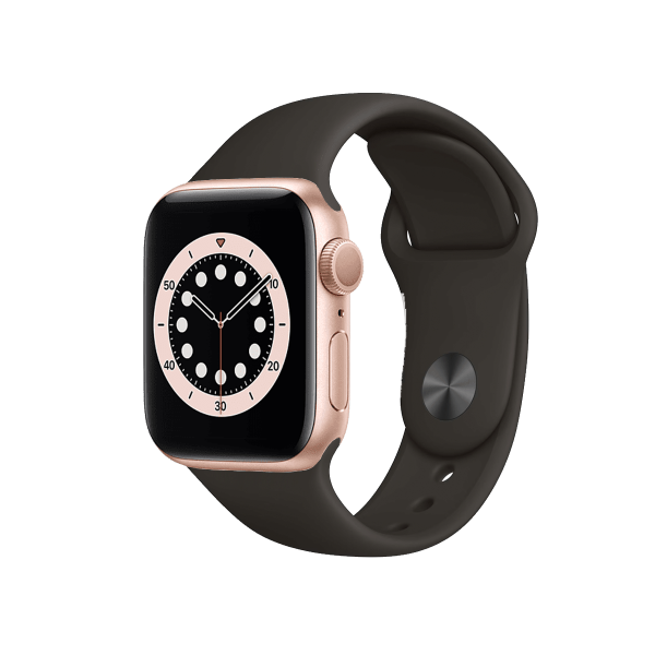 Refurbished Apple Watch Serie 6 | 40mm | Aluminium Or | Bracelet Sport Noir | GPS | WiFi