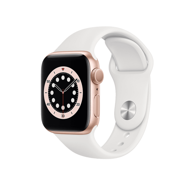 Refurbished Apple Watch Serie 6 | 40mm | Aluminium Or | Bracelet Sport Blanc | GPS | WiFi + 4G