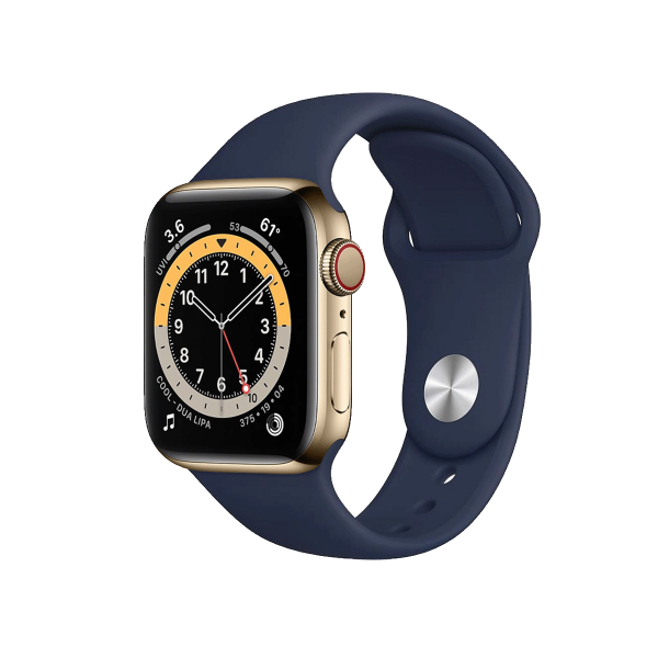 Refurbished Apple Watch Serie 6 | 40mm | Stainless Steel Or | Bracelet Sport Deep Navy | GPS | WiFi + 4G | W1