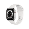 Refurbished Apple Watch Serie 6 | 40mm | Stainless Steel Argent | Bracelet Sport Blanc | GPS | WiFi + 4G