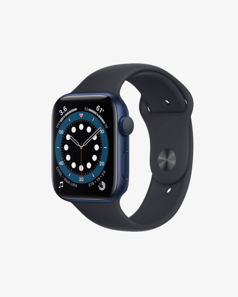 Refurbished Apple Watch Serie 6 | 44mm | Aluminium Bleu | Bracelet Sport Minuit Bleu | GPS | WiFi + 4G