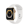Refurbished Apple Watch Serie 6 | 44mm | Stainless Steel Or | Bracelet Sport Blanc | GPS | WiFi + 4G | W1
