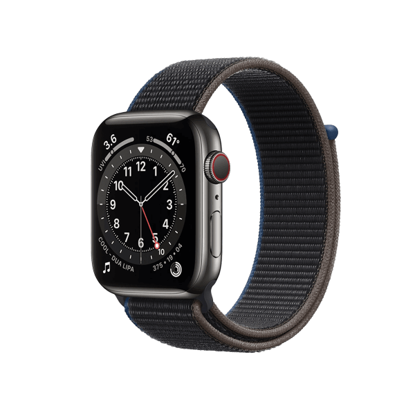 Apple Watch Serie 6 | 44mm | Stainless Steel Graphite | Sport Loop Charcoal  | GPS | WiFi + 4G