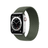 Refurbished Apple Watch Serie 6 | 44mm | Stainless Argent | Solo Loop Tressé Vert | GPS | WiFi + 4G