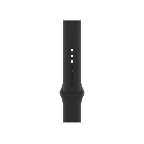 Apple Watch Series 6 | 44mm | Stainless Steel Case Zilver | Zwart sportbandje | GPS | WiFi + 4G
