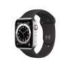 Apple Watch Series 6 | 44mm | Stainless Steel Case Zilver | Zwart sportbandje | GPS | WiFi + 4G