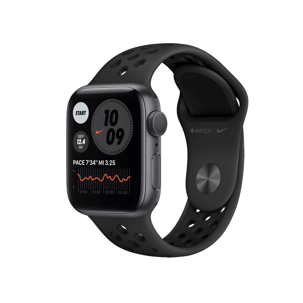 Refurbished Apple Watch Serie 6 | 40mm | Aluminium Gris sidéral | Bracelet Sport Nike Noir | GPS | WiFi