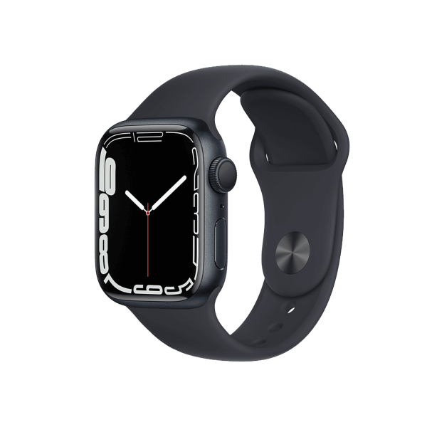 Apple Watch Series 7 | 41mm | Aluminium Case Middernacht Blauw | Blauw sportbandje | GPS | WiFi + 4G