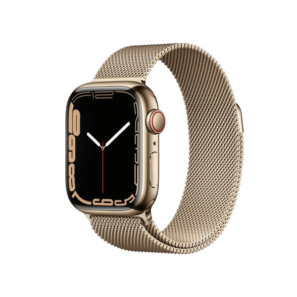 Refurbished Apple Watch Serie 7 | 41mm | Stainless Or | Bracelet Milanais Or | GPS | WiFi + 4G