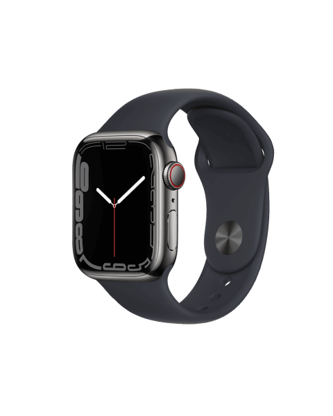 Refurbished Apple Watch Serie 7 | 41mm | Stainless Graphite | Bracelet Sport Minuit Bleu | GPS | WiFi + 4G