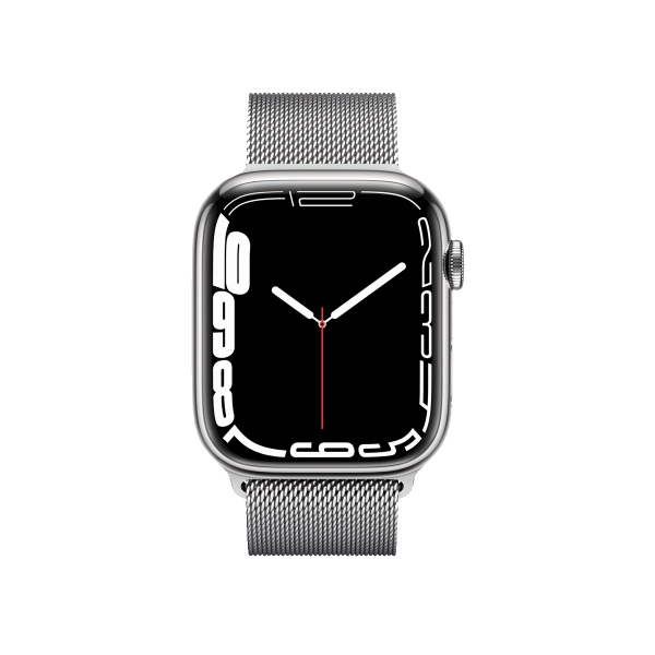 Refurbished Apple Watch Serie 7 | 41mm | Stainless Argent | Bracelet Milanais Argent | GPS | WiFi + 4G