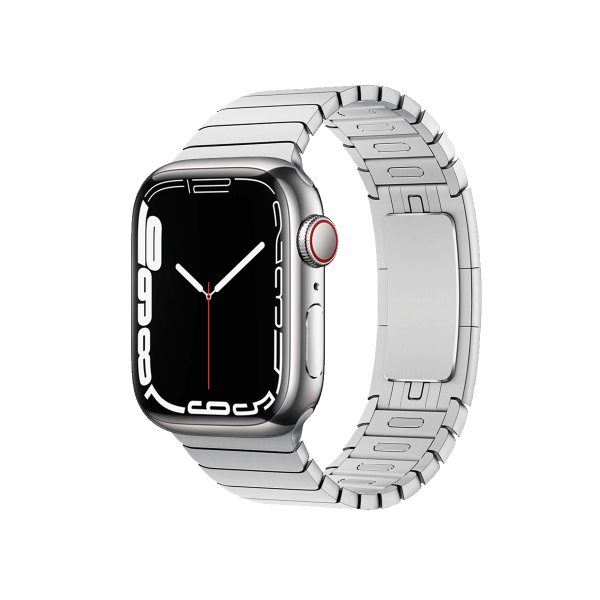 Refurbished Apple Watch Serie 7 | 41mm | Stainless Steel Argent | Bracelet à Maillons Argent | GPS | WiFi + 4G