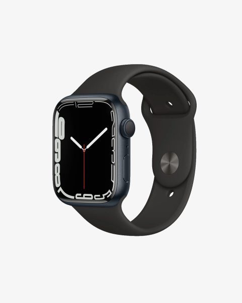 Refurbished Apple Watch Serie 7 | 45mm | Aluminium Minuit Bleu | Bracelet Sport Noir | GPS | WiFi
