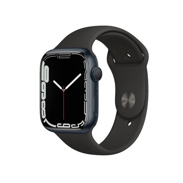 Refurbished Apple Watch Serie 7 | 45mm | Aluminum Bleu Minuit | Bracelet Sport Noir | GPS | WiFi + 4G