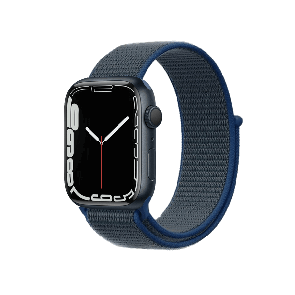 Refurbished Apple Watch Serie 7 | 45mm | Aluminium Minuit Bleu | Sport Loop Bleu | GPS | WiFi + 4G