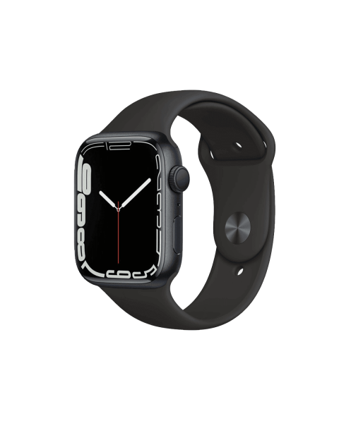 Refurbished Apple Watch Serie 7 | 45mm | Aluminum Minuit bleu | Bracelet Sport Noir | GPS | WiFi + 4G