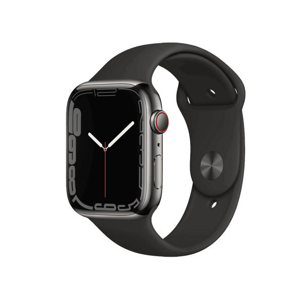 Refurbished Apple Watch Serie 7 | 45mm | Stainless Graphite | Bracelet Sport Noir | GPS | WiFi + 4G