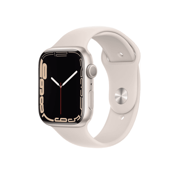 Refurbished Apple Watch Serie 7 | 45mm | Aluminium Starlight Blanc | Bracelet Sport Starlight Blanc | GPS | WiFi + 4G