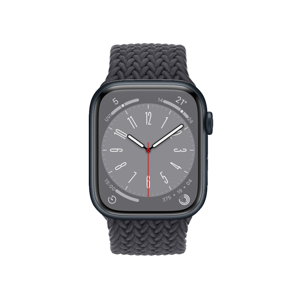 Refurbished Apple Watch Serie 8 | 45mm | Aluminium Minuit Bleu | Bracelet Boucle Unique Tressée Minuit Bleu | GPS | WiFi + 4G