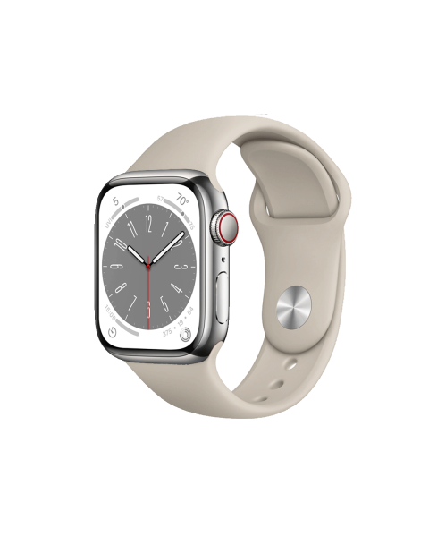 Refurbished Apple Watch Serie 8 | 45mm | Stainless Steel Argent | Bracelet Sport Stone | GPS | WiFi + 4G