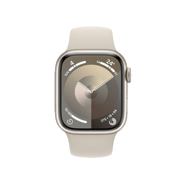 Refurbished Apple Watch Serie 9 | 41mm | Aluminium Lumi&egrave;re stellaire | Bracelet Sport Lumi&egrave;re stellaire S/M | GPS | WiFi
