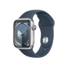 Refurbished Apple Watch Serie 9 | 41mm | Aluminium Argent | Bracelet Sport Bleu M/L | GPS | WiFi + 4G