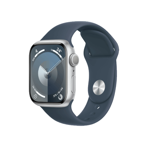 Refurbished Apple Watch Serie 9 | 41mm | Aluminium Argent | Bracelet Sport Bleu M/L | GPS | WiFi