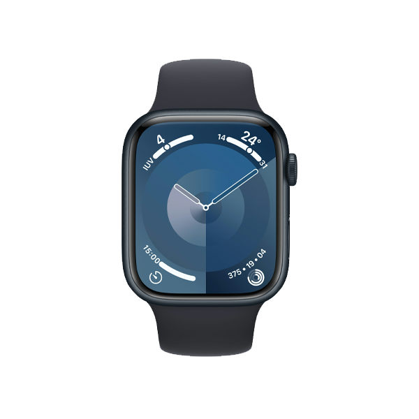 Refurbished Apple Watch Serie 9 | 45mm | Aluminium Minuit | Bracelet Sport Minuit S/M | GPS | WiFi
