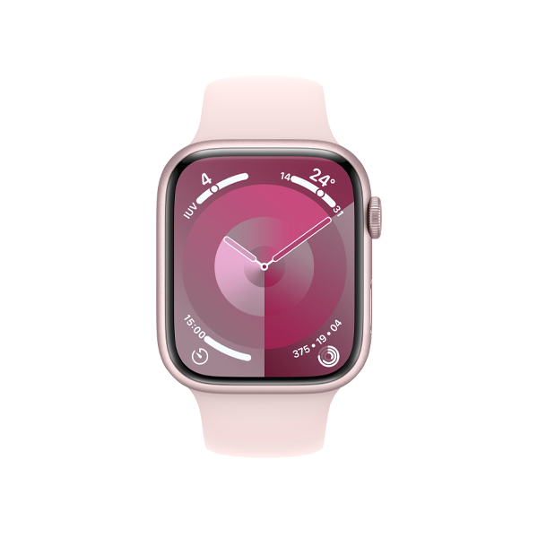Refurbished Apple Watch Serie 9 | 45mm | Aluminium Rose | Bracelet Sport Rose S/M | GPS | WiFi + 4G
